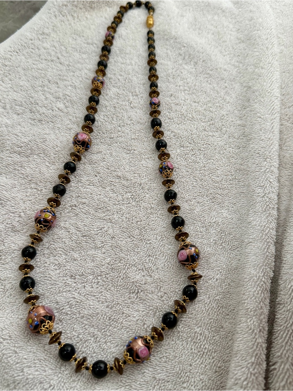 Italian Murano Glass Fancy Bead Necklace